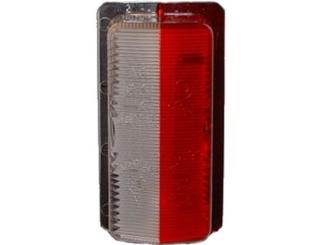 Cabochon rouge/blanc 
