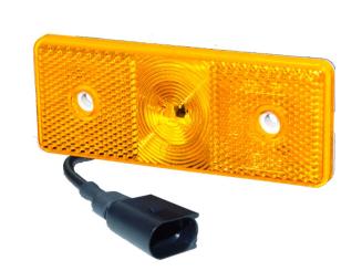 LED Seitenmarkierungsleuchte 24 Volt, 90°-Kabelanschluss, Kabel 0,5m + MB Stecker