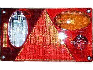 Heckleuchte mit integriertem Dreieckrückstrahler rechts, mit Rückfahrlicht, Gummitülle