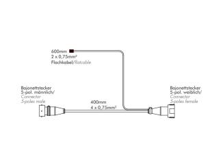 Adapter cable for using an additional reversing lamp